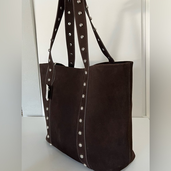 Evereve Sloane Studded Suede Leather Tote Bag NWT - Picture 12 of 14